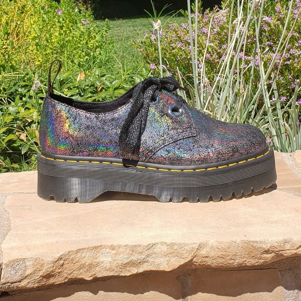 Dr Martens Holly cracked rainbow sparkle